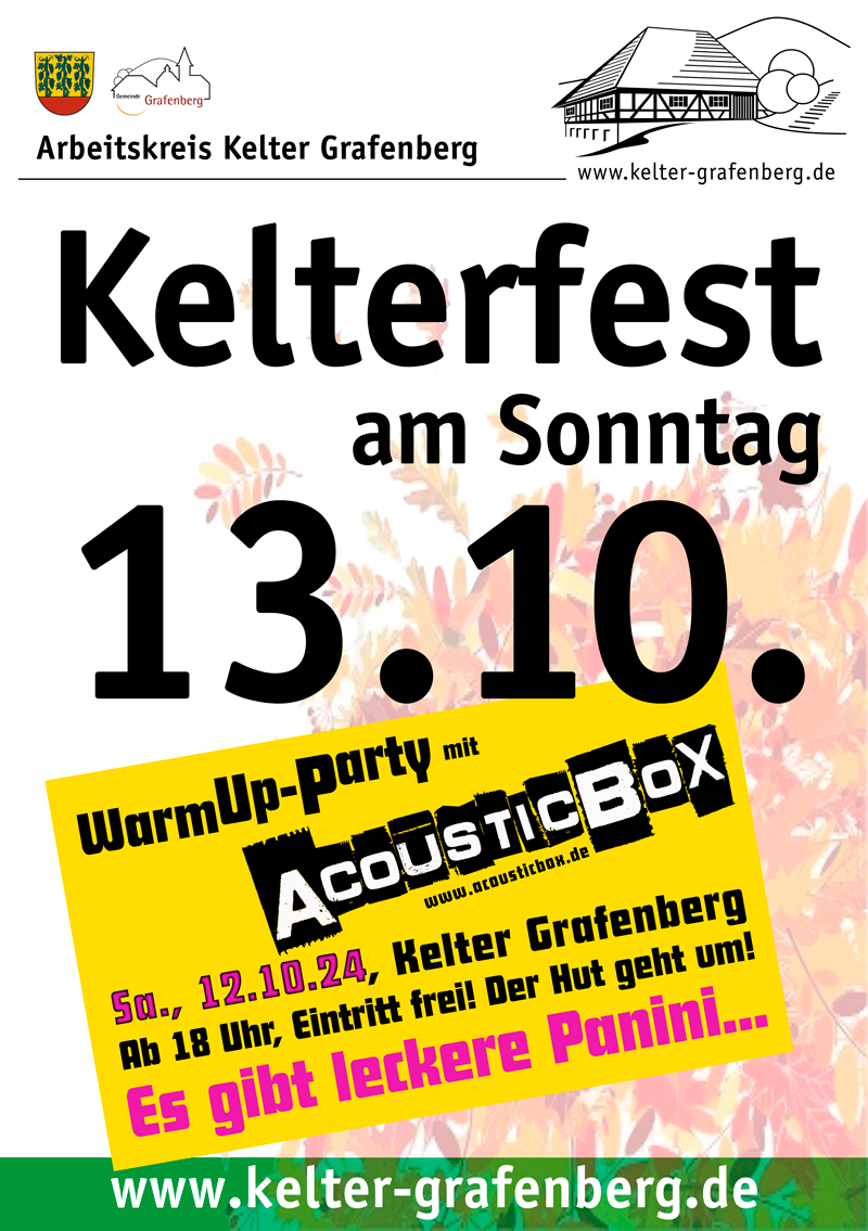 Warm Up Party vor dem Kelterfest